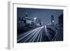 Nighttime Highway Traffic.-rudi1976-Framed Photographic Print