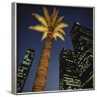 Nighttime in Downtown Los Angeles, California, USA-Walter Bibikow-Framed Photographic Print