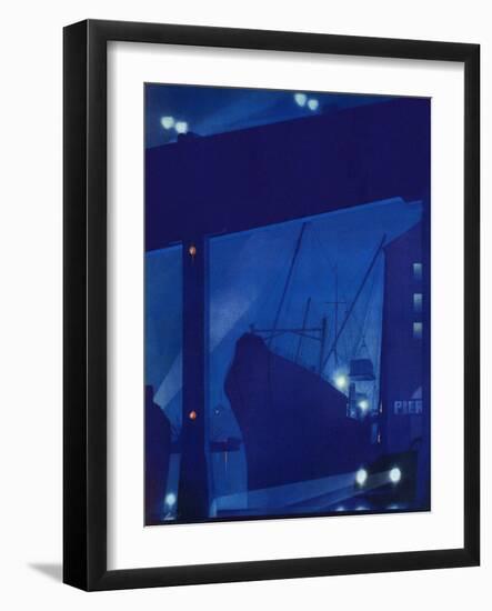 "Nighttime in Port," January 13, 1940-Ski Weld-Framed Giclee Print