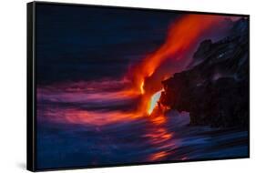 Nighttime Lava Flow, the Big Island, Kilauea, Hawaii, USA-Jaynes Gallery-Framed Stretched Canvas