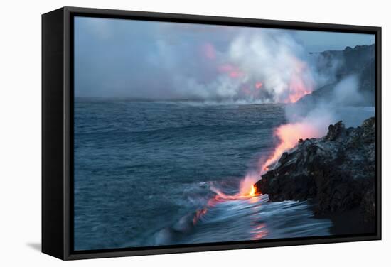 Nighttime Lava Flow, the Big Island, Kilauea, Hawaii, USA-Jaynes Gallery-Framed Stretched Canvas