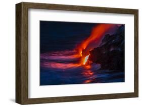 Nighttime Lava Flow, the Big Island, Kilauea, Hawaii, USA-Jaynes Gallery-Framed Photographic Print