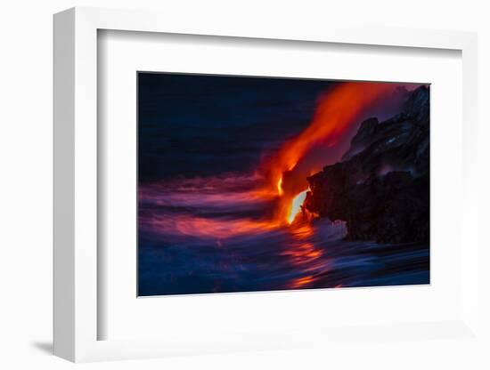 Nighttime Lava Flow, the Big Island, Kilauea, Hawaii, USA-Jaynes Gallery-Framed Photographic Print