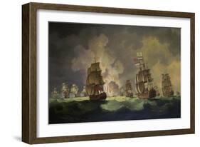 Nighttime Naval Battle Near St. Vincent (On January 16Th, 1780)-Thomas Luny-Framed Giclee Print