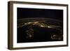 Nighttime Panorama Showing City Lights of Europe-null-Framed Photographic Print