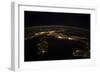 Nighttime Panorama Showing City Lights of Europe-null-Framed Photographic Print