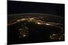 Nighttime Panorama Showing City Lights of Europe-null-Mounted Photographic Print