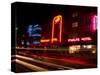 Nighttime Traffic on Ocean Drive, Art Deco Hotels, South Beach, Miami, Florida, USA-Nancy & Steve Ross-Stretched Canvas