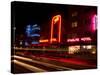 Nighttime Traffic on Ocean Drive, Art Deco Hotels, South Beach, Miami, Florida, USA-Nancy & Steve Ross-Stretched Canvas