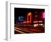 Nighttime Traffic on Ocean Drive, Art Deco Hotels, South Beach, Miami, Florida, USA-Nancy & Steve Ross-Framed Photographic Print