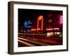 Nighttime Traffic on Ocean Drive, Art Deco Hotels, South Beach, Miami, Florida, USA-Nancy & Steve Ross-Framed Photographic Print