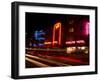 Nighttime Traffic on Ocean Drive, Art Deco Hotels, South Beach, Miami, Florida, USA-Nancy & Steve Ross-Framed Photographic Print