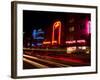 Nighttime Traffic on Ocean Drive, Art Deco Hotels, South Beach, Miami, Florida, USA-Nancy & Steve Ross-Framed Photographic Print
