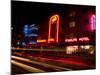 Nighttime Traffic on Ocean Drive, Art Deco Hotels, South Beach, Miami, Florida, USA-Nancy & Steve Ross-Mounted Photographic Print