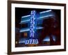 Nighttime View of Art Deco Colony Hotel, South Beach, Miami, Florida, USA-Nancy & Steve Ross-Framed Photographic Print