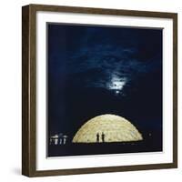 Nighttime View of Building by Architect Jeffrey Lindsay, in Newport Dunes Park, Newport, CA, 1958-Allan Grant-Framed Photographic Print