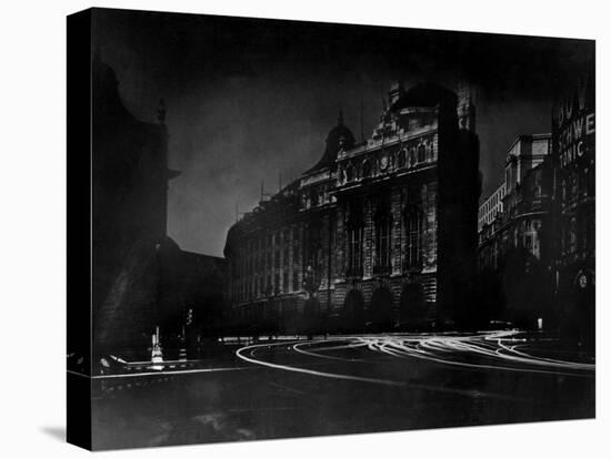 Nighttime View of Regent Street in the Piccadilly Circus Section of the City-Margaret Bourke-White-Stretched Canvas