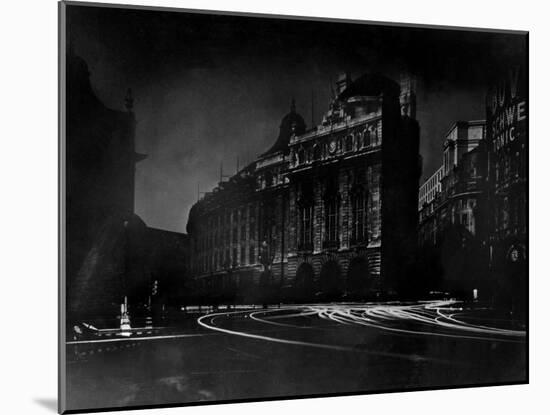 Nighttime View of Regent Street in the Piccadilly Circus Section of the City-Margaret Bourke-White-Mounted Photographic Print