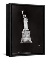 Nighttime View of the Statue of Liberty-null-Framed Stretched Canvas