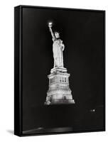 Nighttime View of the Statue of Liberty-null-Framed Stretched Canvas