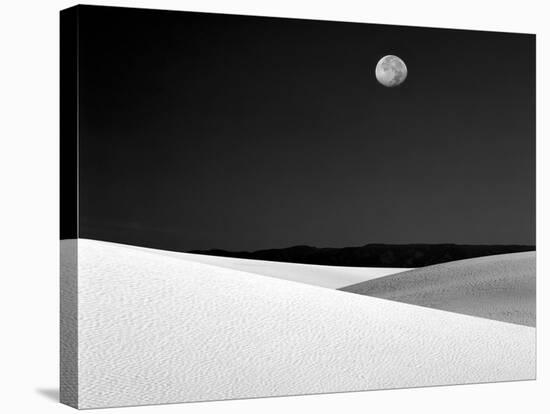 Nighttime with Full Moon Over the Desert, White Sands National Monument, New Mexico, USA-Jim Zuckerman-Stretched Canvas
