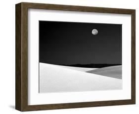 Nighttime with Full Moon Over the Desert, White Sands National Monument, New Mexico, USA-Jim Zuckerman-Framed Photographic Print