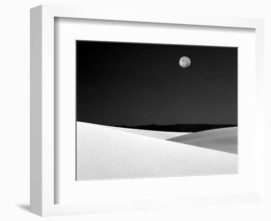 Nighttime with Full Moon Over the Desert, White Sands National Monument, New Mexico, USA-Jim Zuckerman-Framed Photographic Print