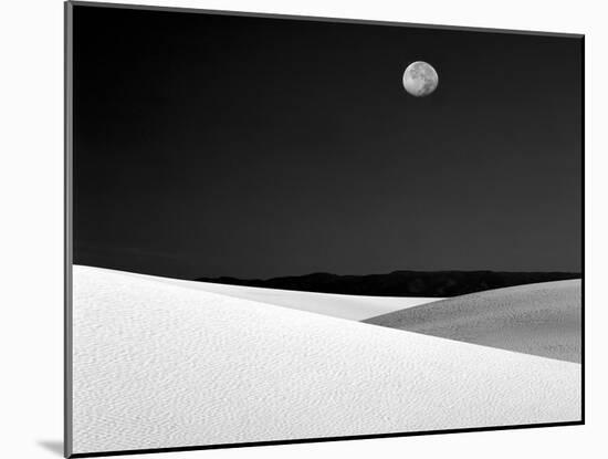Nighttime with Full Moon Over the Desert, White Sands National Monument, New Mexico, USA-Jim Zuckerman-Mounted Photographic Print