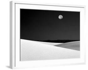 Nighttime with Full Moon Over the Desert, White Sands National Monument, New Mexico, USA-Jim Zuckerman-Framed Photographic Print