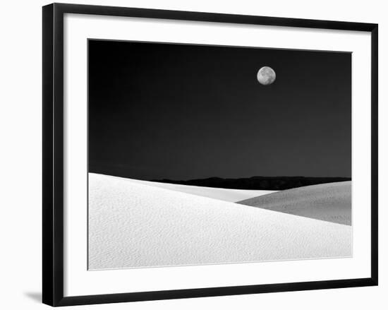 Nighttime with Full Moon Over the Desert, White Sands National Monument, New Mexico, USA-Jim Zuckerman-Framed Photographic Print