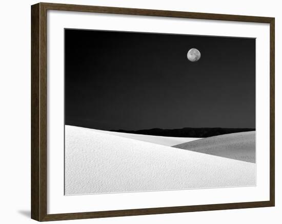 Nighttime with Full Moon Over the Desert, White Sands National Monument, New Mexico, USA-Jim Zuckerman-Framed Photographic Print