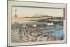 Nihon-Bashi Bridge-Utagawa Hiroshige-Mounted Giclee Print