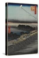 Nihon Embankment, Yoshiwara, April 1857-Utagawa Hiroshige-Stretched Canvas