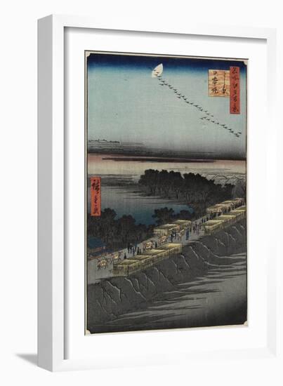 Nihon Embankment, Yoshiwara, April 1857-Utagawa Hiroshige-Framed Giclee Print