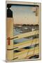 Nihonbashi and Edobashi Bridges (One Hundred Famous Views of Ed), 1856-1858-Utagawa Hiroshige-Mounted Giclee Print