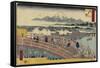 Nihonbashi Bridge, 1830-1858-Utagawa Hiroshige-Framed Stretched Canvas