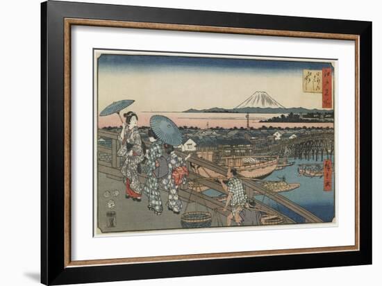 Nihonbashi Bridge and Edo Bridge, November 1853-Utagawa Hiroshige-Framed Giclee Print