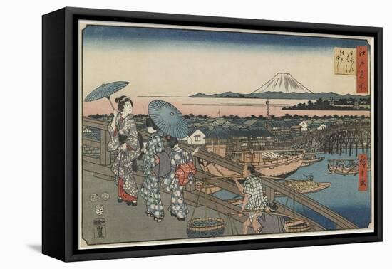 Nihonbashi Bridge and Edo Bridge, November 1853-Utagawa Hiroshige-Framed Stretched Canvas