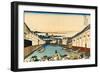 Nihonbashi Bridge in Edo, c.1830-Katsushika Hokusai-Framed Giclee Print