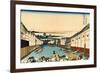 Nihonbashi Bridge in Edo, c.1830-Katsushika Hokusai-Framed Giclee Print