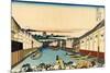 Nihonbashi Bridge in Edo, c.1830-Katsushika Hokusai-Mounted Giclee Print