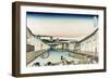 Nihonbashi Bridge in Edo-Katsushika Hokusai-Framed Art Print