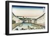 Nihonbashi Bridge in Edo-Katsushika Hokusai-Framed Art Print