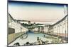 Nihonbashi Bridge in Edo-Katsushika Hokusai-Mounted Art Print