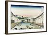 Nihonbashi Bridge in Edo-Katsushika Hokusai-Framed Art Print