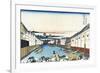 Nihonbashi Bridge in Edo-Katsushika Hokusai-Framed Giclee Print