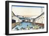 Nihonbashi Bridge in Edo-Katsushika Hokusai-Framed Giclee Print