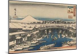 Nihonbashi, Clearing after Snow-Ando Hiroshige-Mounted Giclee Print