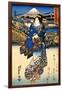 Nihonbashi in Edo, 1852-Keisai Eisen-Framed Giclee Print