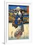 Nihonbashi in Edo, 1852-Keisai Eisen-Framed Giclee Print